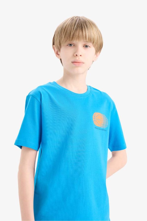 Boys' Printed Crew Neck Short Sleeve T-Shirt