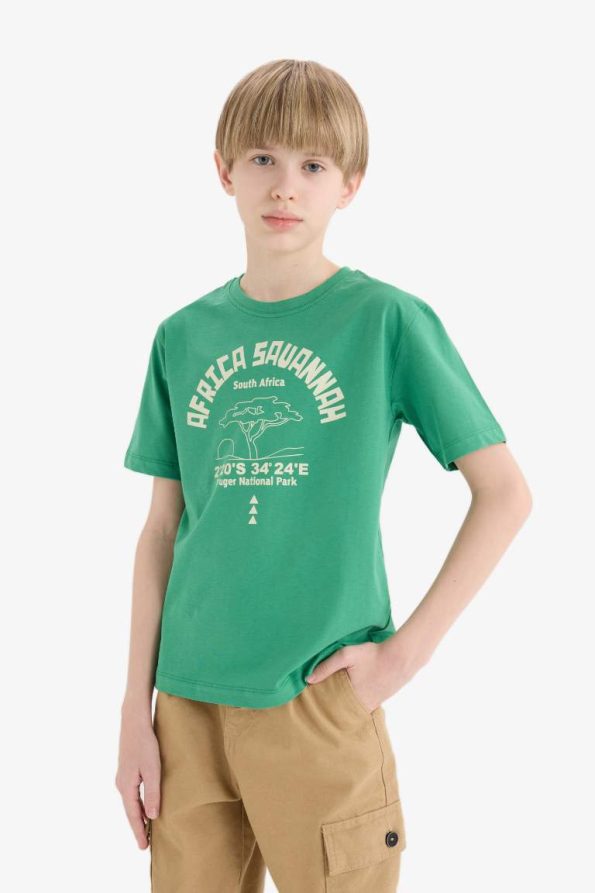 Boys' Printed Crew Neck Short Sleeve T-Shirt