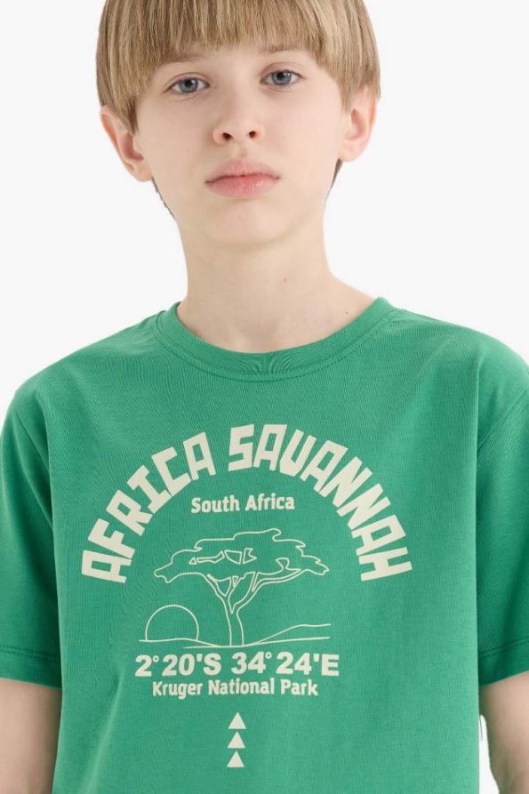 Boys' Printed Crew Neck Short Sleeve T-Shirt