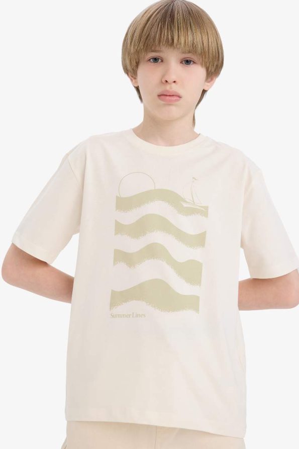 Boys' Short Sleeve Printed Crew Neck T-Shirt