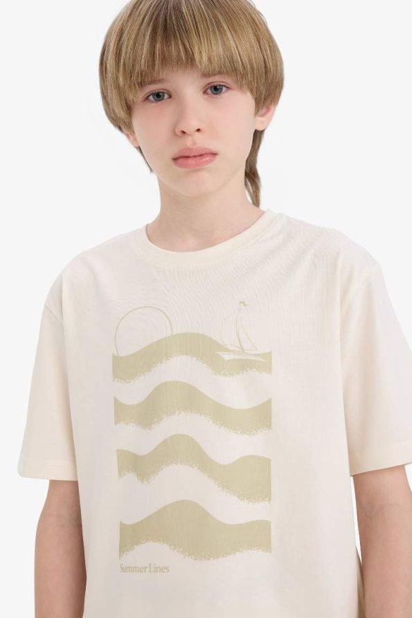 Boys' Short Sleeve Printed Crew Neck T-Shirt