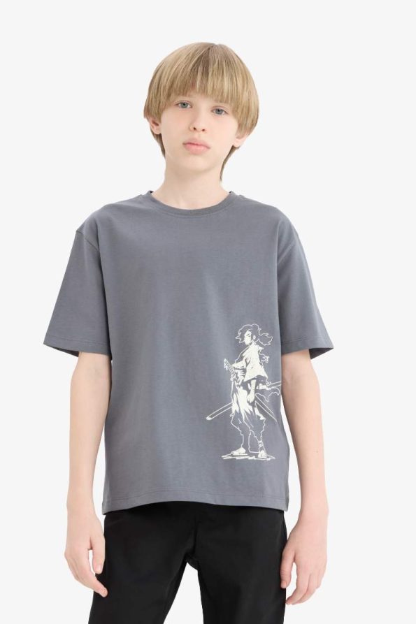 Boys' Printed Crew Neck Short Sleeve T-Shirt