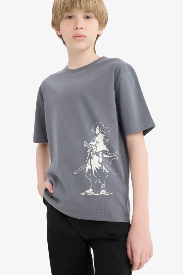 Boys' Printed Crew Neck Short Sleeve T-Shirt