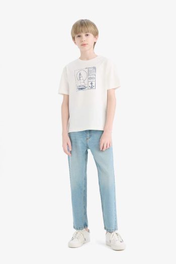 Boys' Printed Short Sleeve Crew Neck T-Shirt