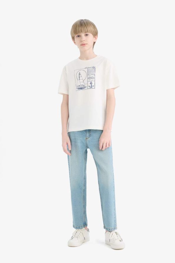 Boys' Printed Short Sleeve Crew Neck T-Shirt
