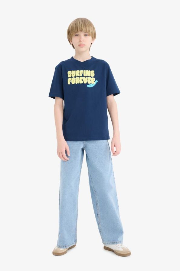 Boys' Short Sleeve Printed Crew Neck T-Shirt