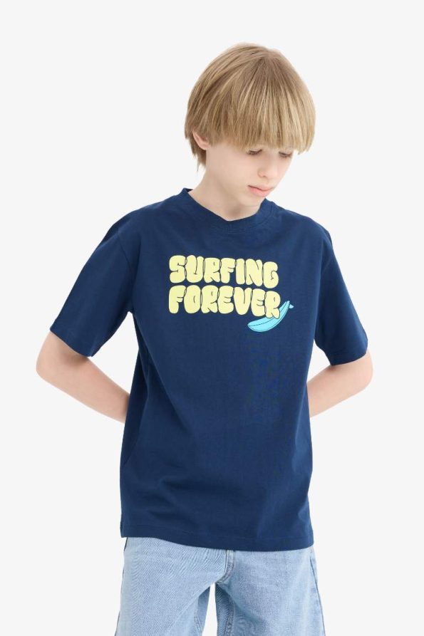 Boys' Short Sleeve Printed Crew Neck T-Shirt