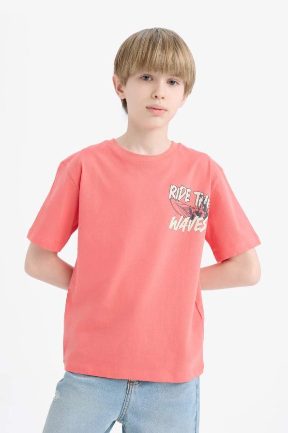 Boys' Printed Crew Neck Short Sleeve T-Shirt