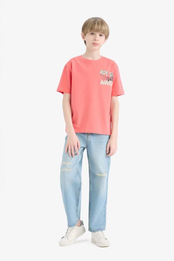 Boys' Printed Crew Neck Short Sleeve T-Shirt
