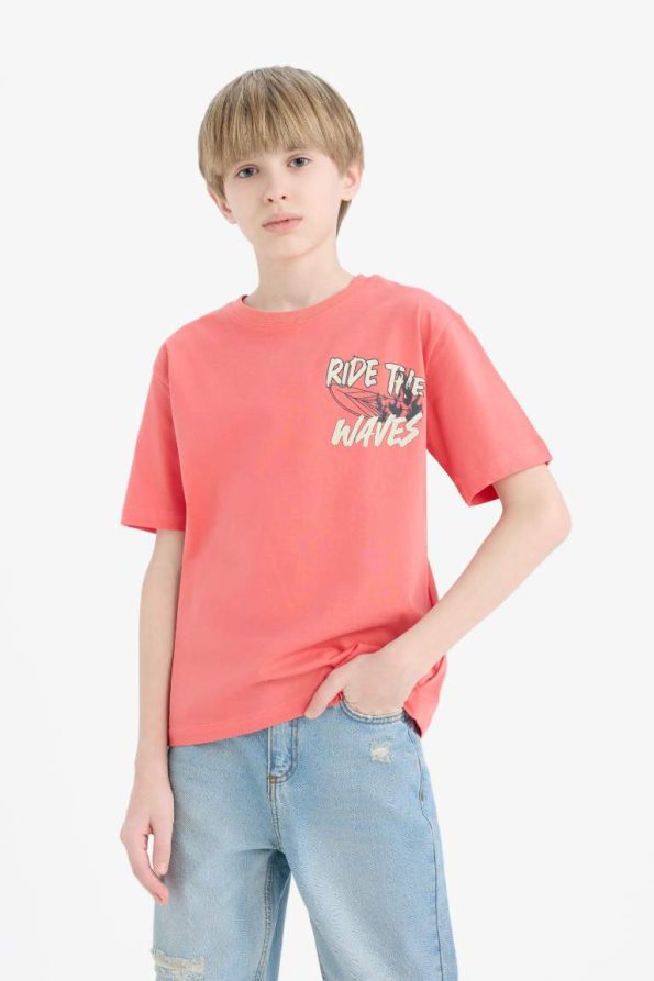 Boys' Printed Crew Neck Short Sleeve T-Shirt