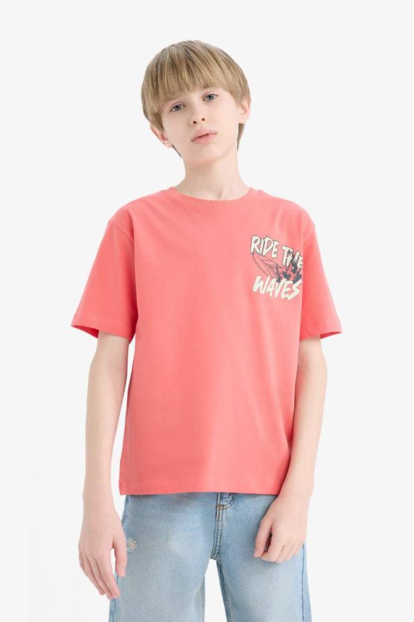 Boys' Printed Crew Neck Short Sleeve T-Shirt