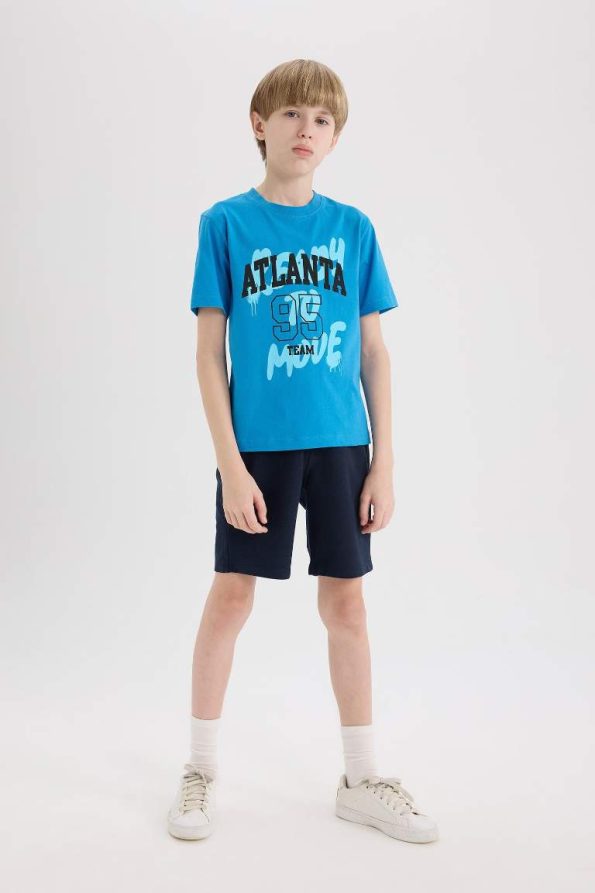 Boys' Short Sleeve Printed T-Shirt with Crew Neck