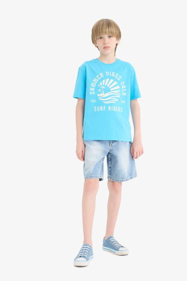 Boys' Printed Crew Neck Short Sleeve T-Shirt