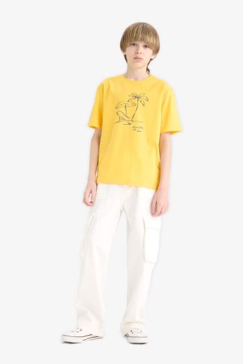 Boys' Printed Crew Neck Short Sleeve T-Shirt
