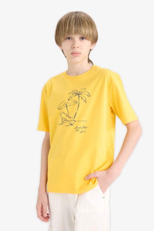 Boys' Printed Crew Neck Short Sleeve T-Shirt