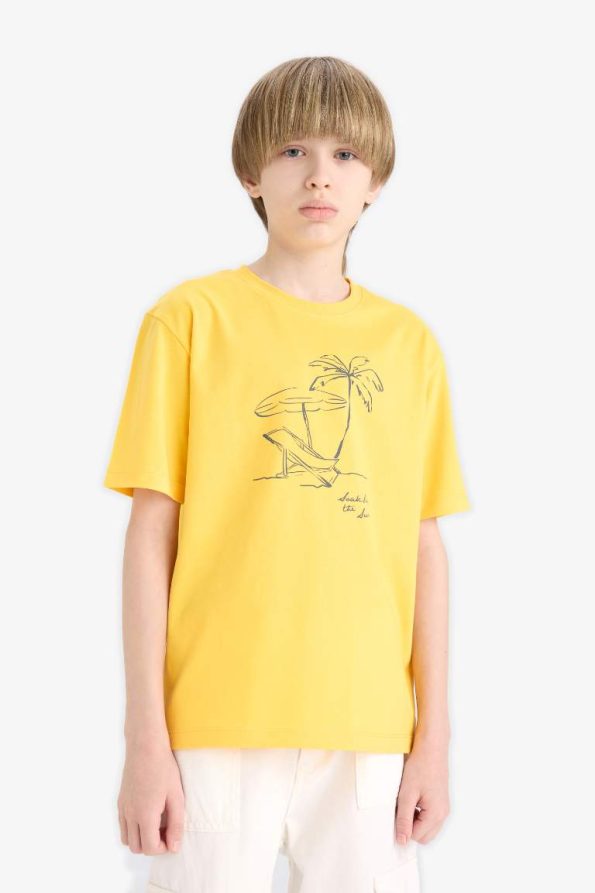 Boys' Printed Crew Neck Short Sleeve T-Shirt