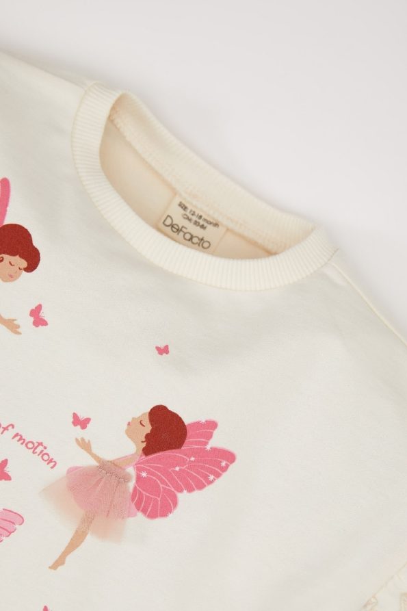 Girls' Baby Ballerina Print Crew Neck Sweatshirt