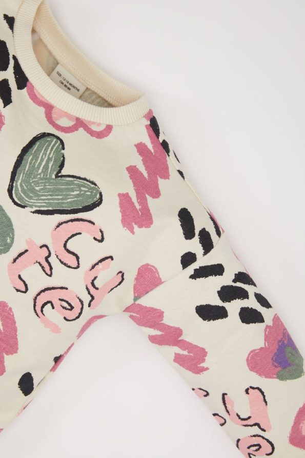 Girls' Printed Crew Neck Sweatshirt