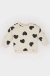 Girls' Heart Print Crew Neck Sweatshirt