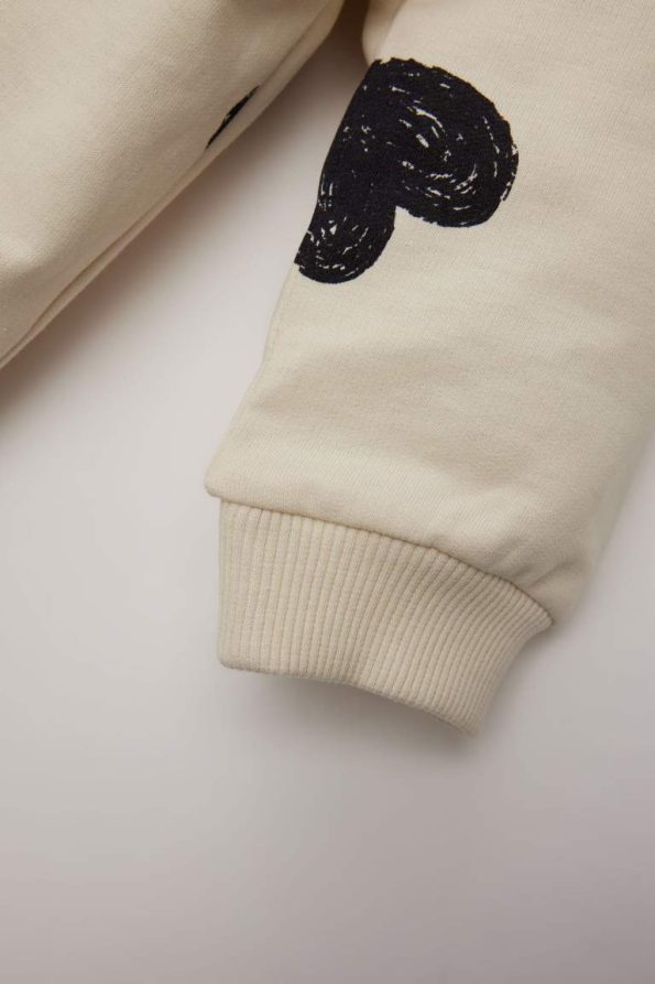 Girls' Heart Print Crew Neck Sweatshirt