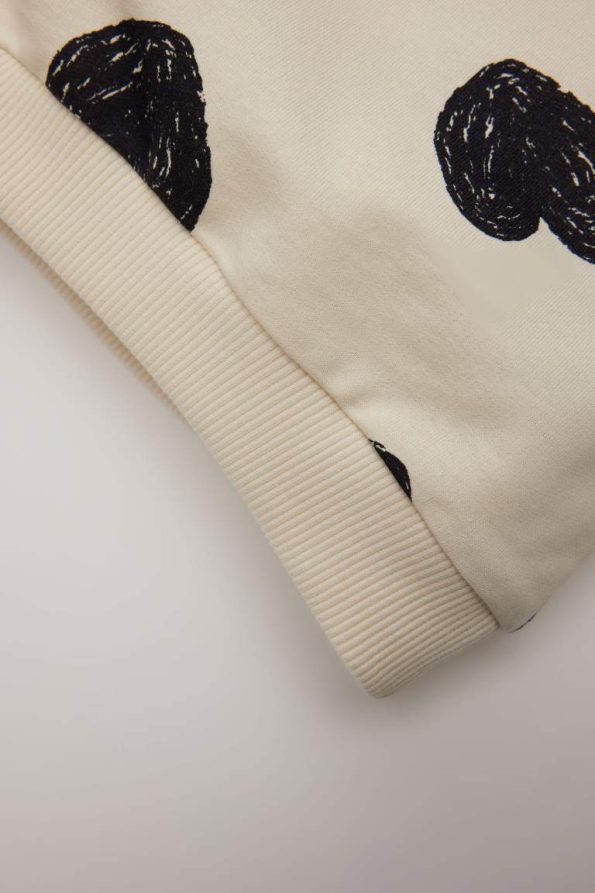Girls' Heart Print Crew Neck Sweatshirt