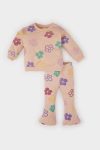 Girls' Baby Floral Sweatshirt and Elastic Waist Flared Pants Set