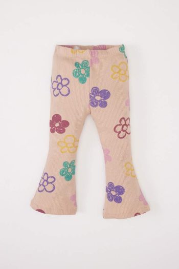 Girls' Baby Floral Sweatshirt and Elastic Waist Flared Pants Set