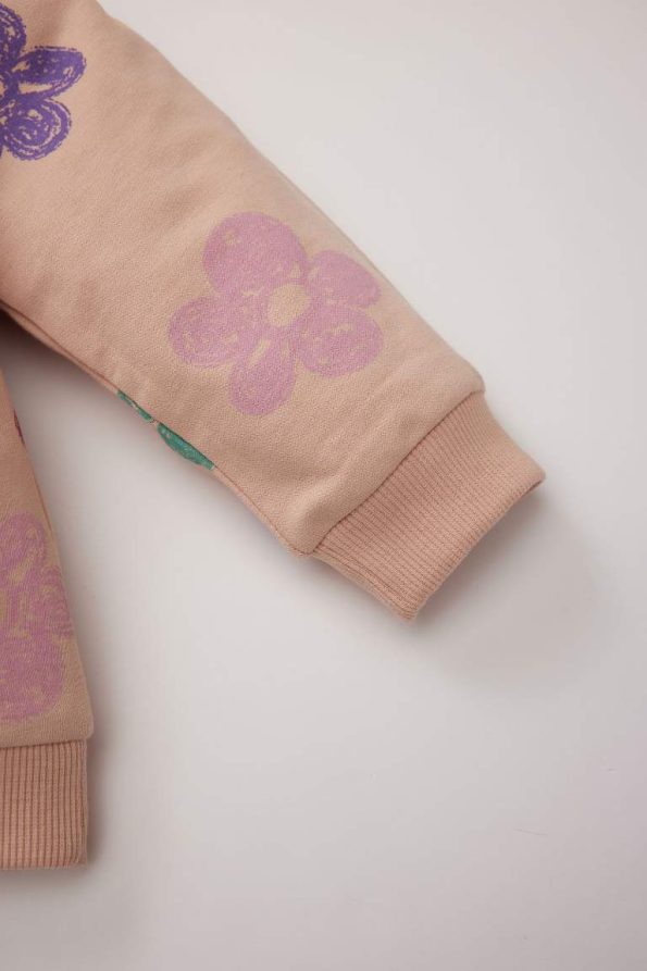 Girls' Baby Floral Sweatshirt and Elastic Waist Flared Pants Set