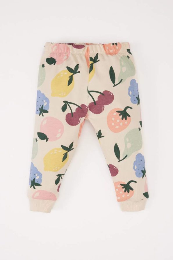 Girls' Baby 2-Piece Fruit Print Sweatshirt and Elastic Waist Jogger Set