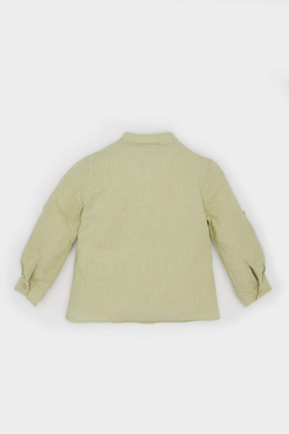 Boys' Long Sleeve Basic Plain Poplin Shirt