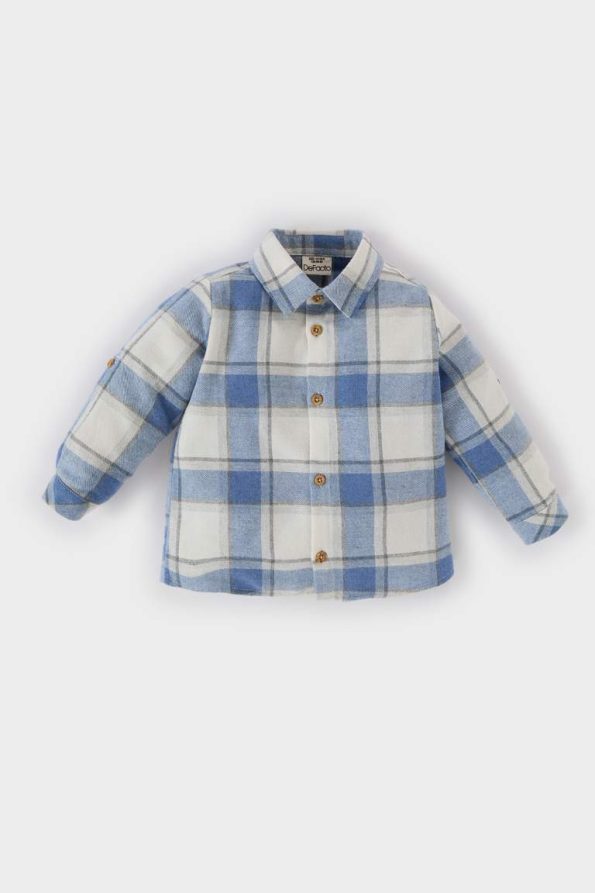 Boys' Checkered Flannel Long Sleeve Shirt