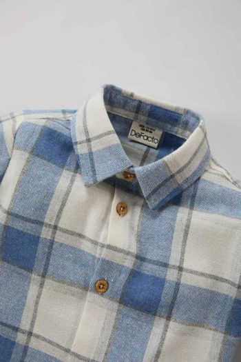 Boys' Checkered Flannel Long Sleeve Shirt
