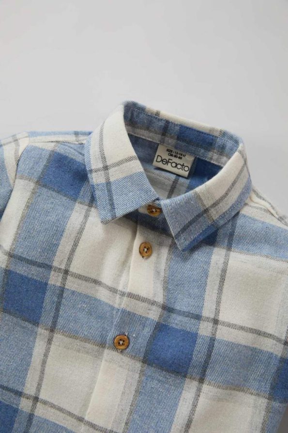 Boys' Checkered Flannel Long Sleeve Shirt