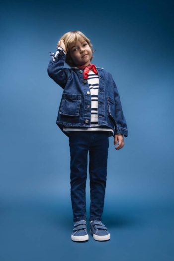 Boys' Hooded Button-Up Denim Jacket
