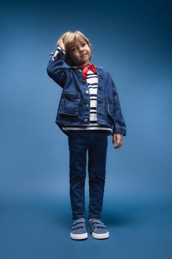 Boys' Hooded Button-Up Denim Jacket