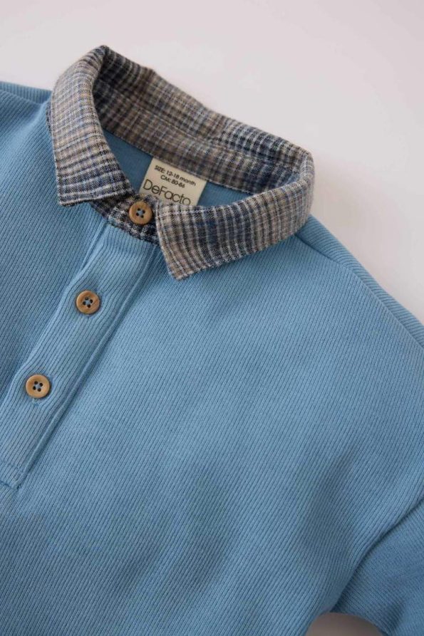 Boys' 2-Piece Shirt Collar Sweatshirt with Elastic Waist