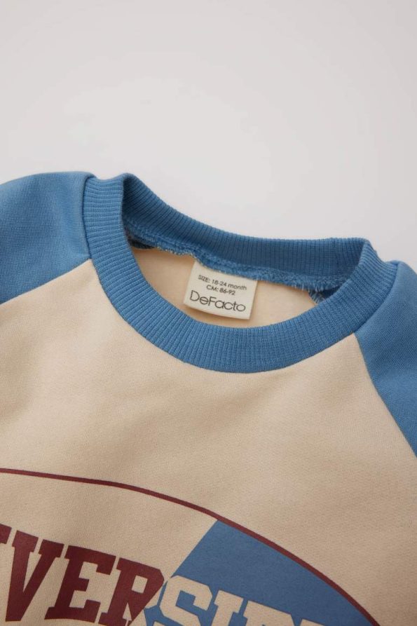 Boys' 2-Piece Set with Printed Sweatshirt and Elastic Waist Sweatpants