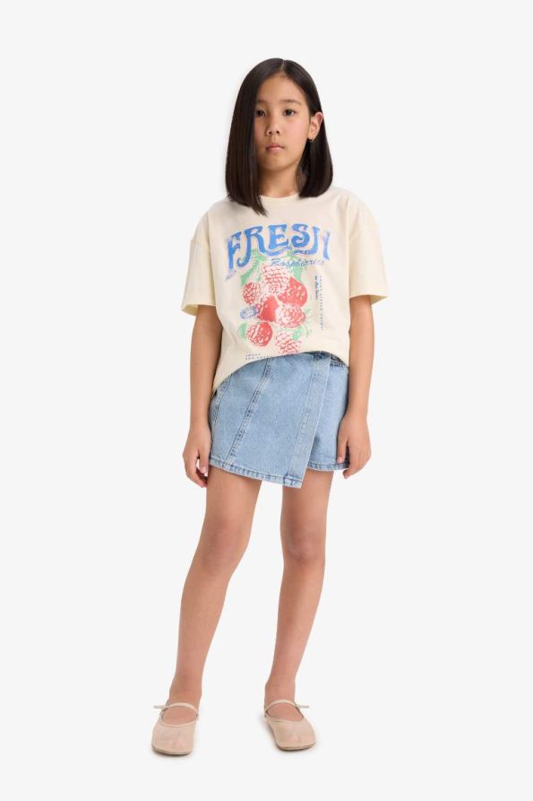 Girls' Relaxed Fit Short Sleeve Printed T-Shirt