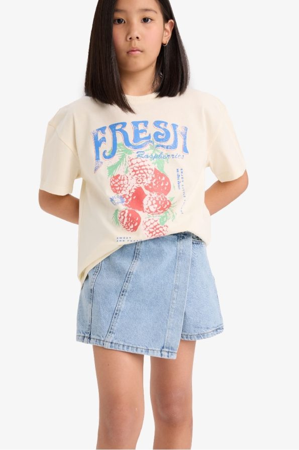 Girls' Relaxed Fit Short Sleeve Printed T-Shirt