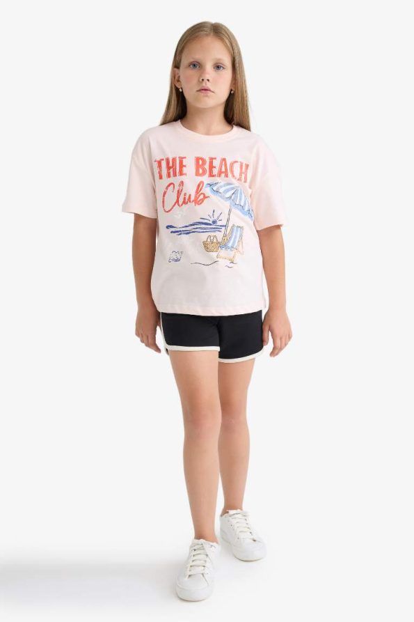 Girls' Relax Fit Palm Print Short Sleeve T-Shirt