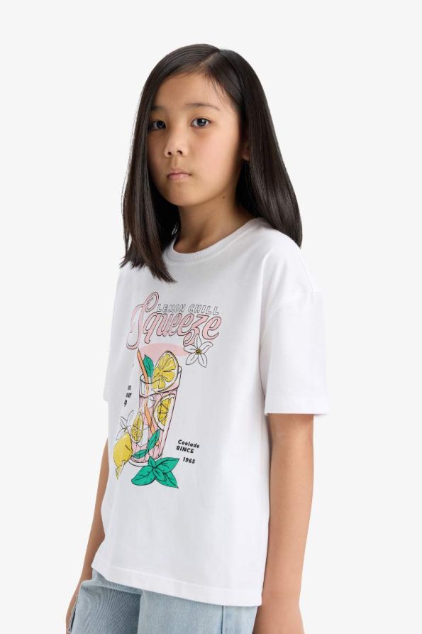 Girls' Relaxed Fit Short Sleeve Printed T-Shirt