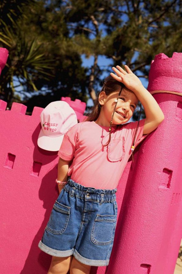 Girls' Paperbag Denim Shorts
