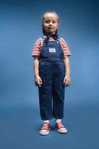 Girl's Denim Dungaree Romper