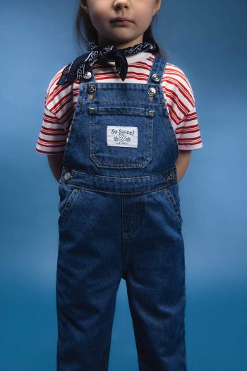 Girl's Denim Dungaree Romper