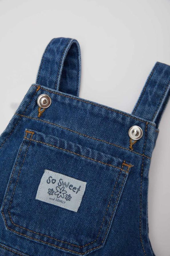 Girl's Denim Dungaree Romper