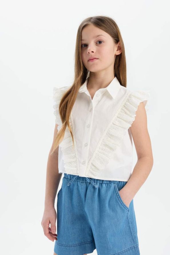 Girls' Cotton Sleeveless Crop Top
