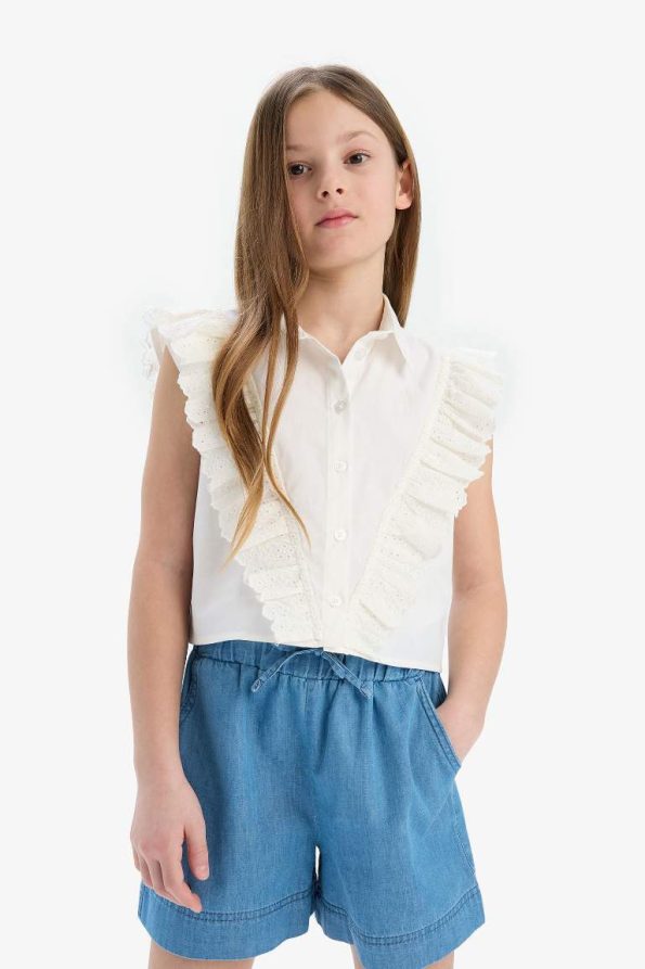 Girls' Cotton Sleeveless Crop Top