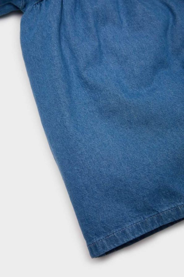 Embroidered Long Sleeve Denim Dress for Baby Girls