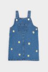Girls' Floral Strap Denim Dress