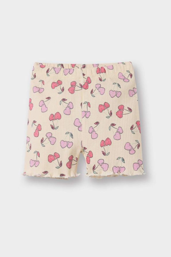 Girls' Baby 2-Piece Set Patterned Ribbed Short Sleeve T-Shirt and Shorts